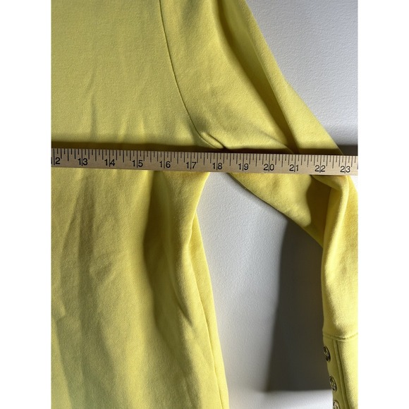 Talbots Pullover Sweatshirt Cowl Neck Yellow Buttons Long Sleeve Size PS - Picture 9 of 11